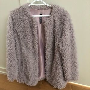 Design Lab Lord and Taylor light pink teddy coat